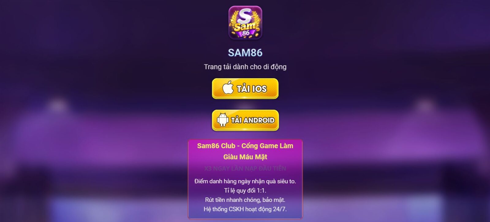 Sam86 club - Sân chơi được hàng triệu game thủ yêu thích 